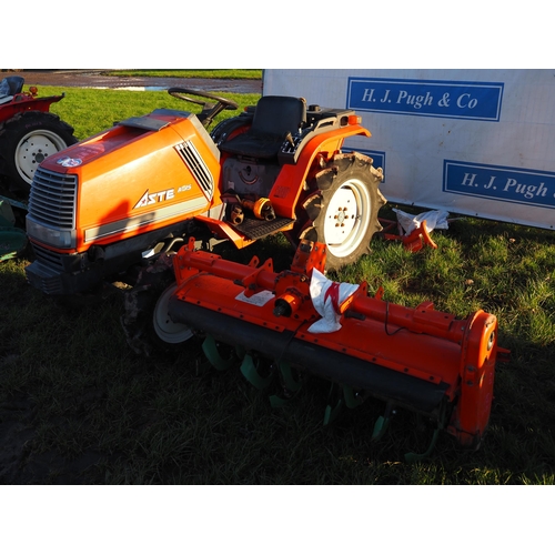 1527 - Yanmar F165 compact tractor and rotavator. Key in office