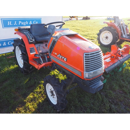 1528 - Aste A15 compact tractor and rotavator. Key in office