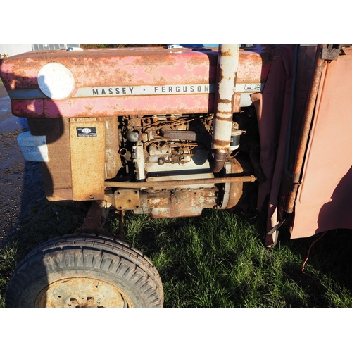 1540 - Massey Ferguson 165 tractor with scirocco cab. Runs and drives. Reg. JUO 147E. No docs. Key in offic... 