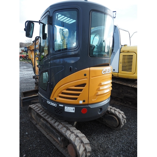 1587 - Case CX26C tracked excavator with buckets. 2017. Good order. 1700 hours. Key in office