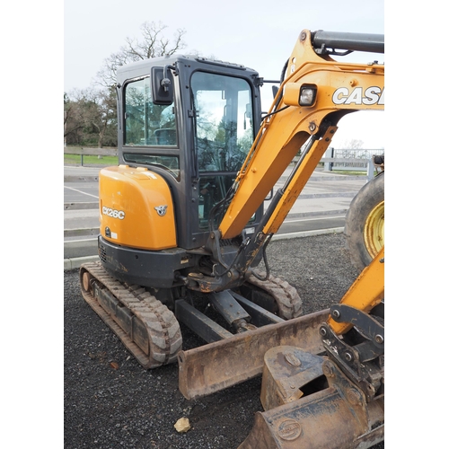 1587 - Case CX26C tracked excavator with buckets. 2017. Good order. 1700 hours. Key in office