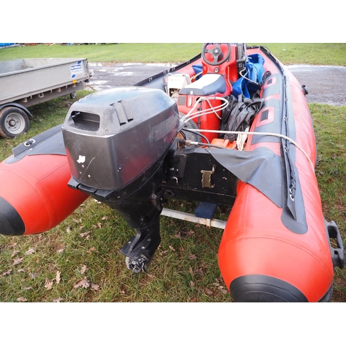 1614 - RIB wet line 360HD rib with trailer, 15HP marina 4 stroke outboard engine. GWO used all season