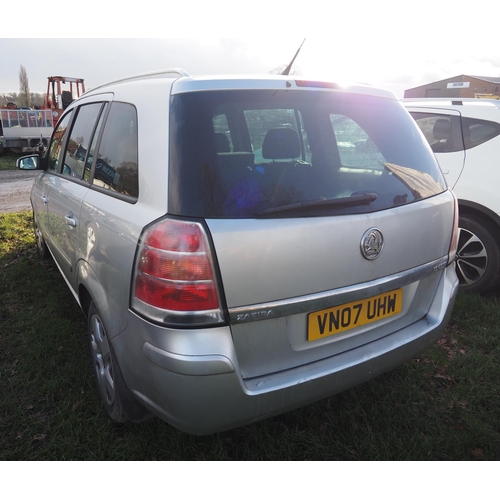 1662 - Vauxhall Zafira 1.9 CDTi. 2007. MOT until 15/02/25. Reg. VN07 UHW. V5 and keys in office