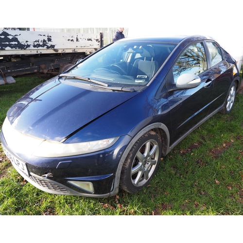 1665 - Honda Civic. 1.8L 2006. Towed into place. MOT until 11/08/25. Cat S 07/09/22. Reg. PG06 LPJ. V5 and ... 