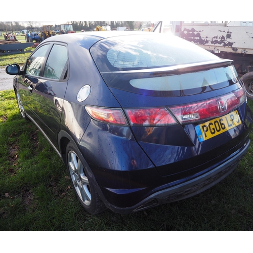 1665 - Honda Civic. 1.8L 2006. Towed into place. MOT until 11/08/25. Cat S 07/09/22. Reg. PG06 LPJ. V5 and ... 