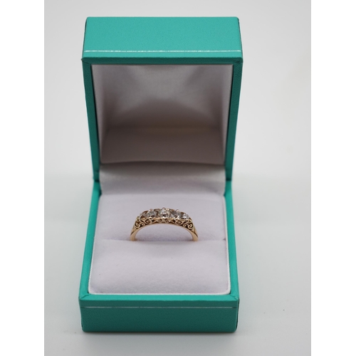 18ct Gold 5 stone diamond ring approx. 2.8g size O/P