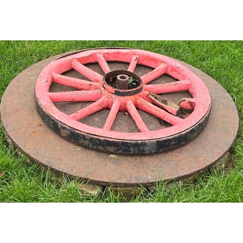 384 - Wooden cart wheel