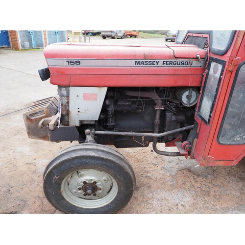 205 - Massey Ferguson 158 vineyard tractor. C/w PAVT rear wheels, reduction gearbox and 6 front weights. S... 