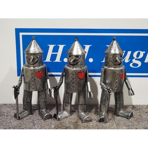 508 - Tin man ornamental figures 1ft - 3