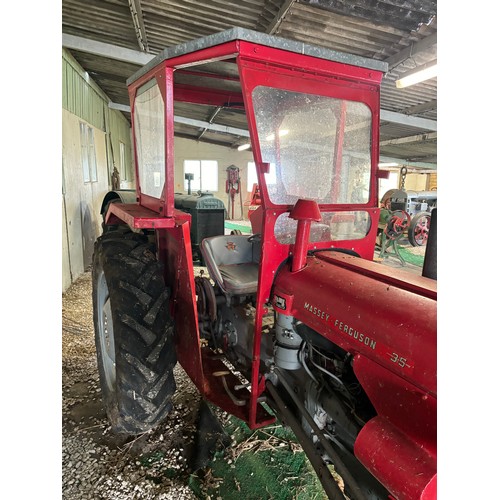 Massey Ferguson 35 Tractor. Runs and drives, fitted with diff lock, cab ...