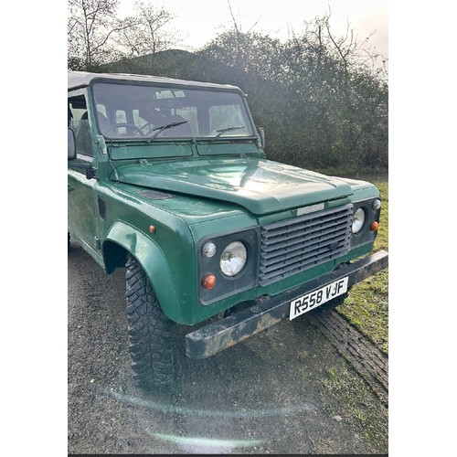 207 - Land Rover long wheel base Defender. Showing 60,848 miles. Reg. R558 VJF. V5 and key in office