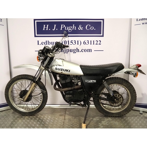 Suzuki SP370 motorcycle. 1978. 370cc Engine No. SP370-111571 Frame No ...