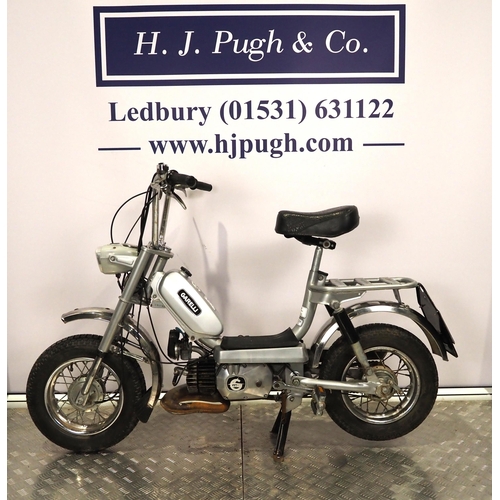 899 - Garelli Katia moped. 1976. 50cc
Runs and rides. Showing 1110 miles. Covered 1000 miles in Nov 2024 w... 