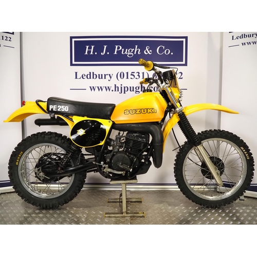 Suzuki PE250 Motorcycle. 1978. 250cc Frame no. PE250-22958 Engine no ...