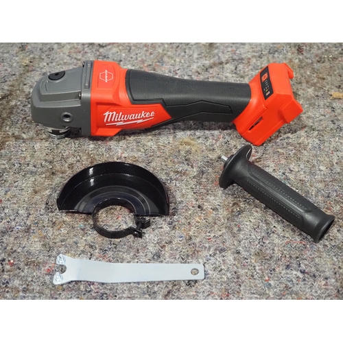 676 - Cordless 100/125mm angle grinder body with guard and handle