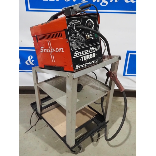 688 - Snap On Mig 130 Turbo welder on wheeled trolley