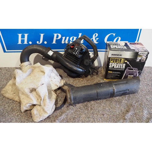 713 - McCulloch petrol leaf blower and Ronseal power sprayer