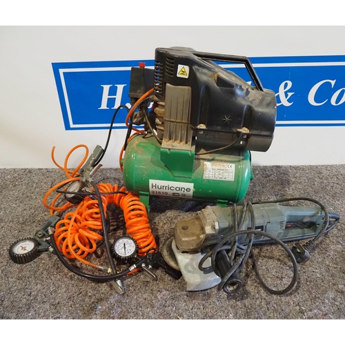 742 - SIP Hurricane 215/10 compressor with tyre inflators and 9