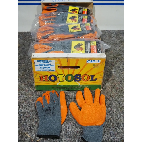 822 - Cotton latex gloves XL - 48