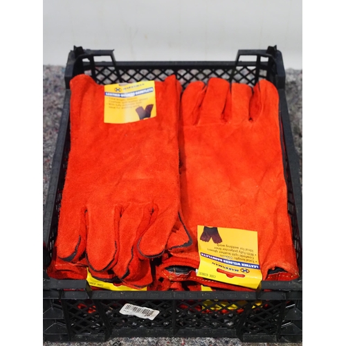 862 - Leather welders gauntlets XL - 60