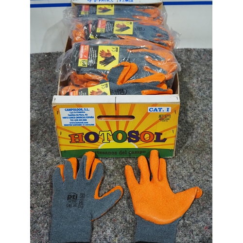 868 - Cotton latex XL gloves - 48