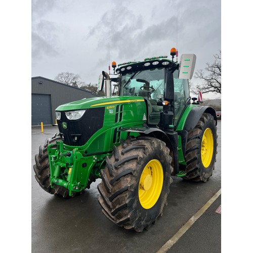 1612 - John Deere 6250R tractor. 2022. Ultimate spec, front linkage, front PTO, green star, wheel weights, ... 