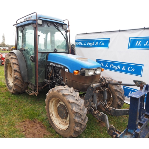 1602 - New Holland TN90F 4wd tractor. Runs and drives, off farm. Showing 6206 hours. C/w front linkage and ... 