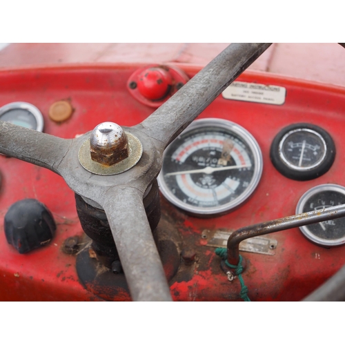 1603 - Massey Ferguson 135 tractor. Runs and drives, off farm. Showing 9870 hours. C/w front hydraulic lift... 