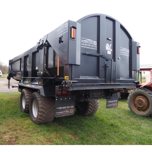 1607 - Larrington RC 18 ton Harvester trailer, 2022. Hydraulic tail gate, air brakes, sprung drawbar, roll ... 