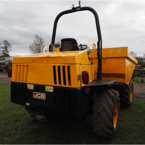 1613 - JCB 6 ton dumper. 2017. Showing 1800 hours. Key in office