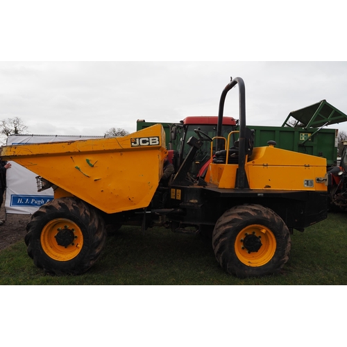 1613 - JCB 6 ton dumper. 2017. Showing 1800 hours. Key in office