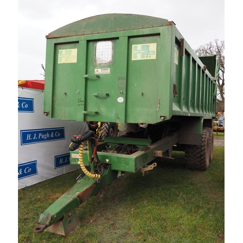 1615 - Hunton Legg 18 ton tipping trailer. Air brakes, floatation tyres, hydraulic tailboard, sprung drawba... 