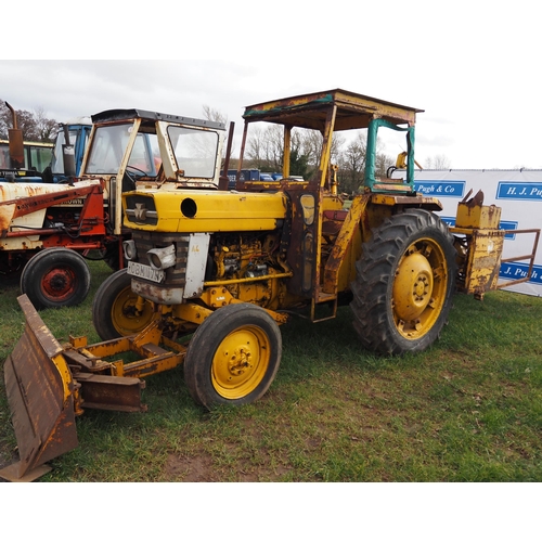 1650 - Massey Ferguson 165 tractor with front blade and AFT65 rotary chain trencher. Reg. OBM 117H