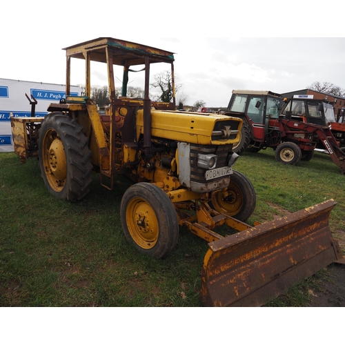 1650 - Massey Ferguson 165 tractor with front blade and AFT65 rotary chain trencher. Reg. OBM 117H