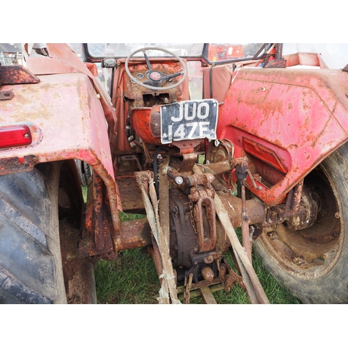 1669 - Massey Ferguson 165 tractor with scirocco cab. Runs and drives. Reg. JUO 147E. No docs