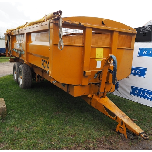 1670 - Richard Western RC14 trailer with hydraulic tail gate and roll over sheet