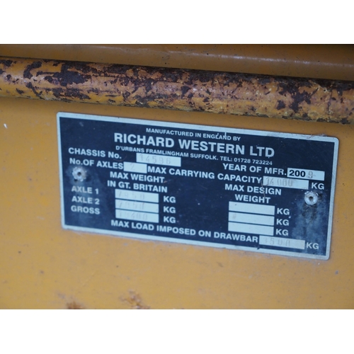 1670 - Richard Western RC14 trailer with hydraulic tail gate and roll over sheet