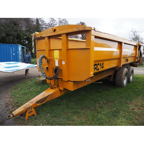 1670 - Richard Western RC14 trailer with hydraulic tail gate and roll over sheet