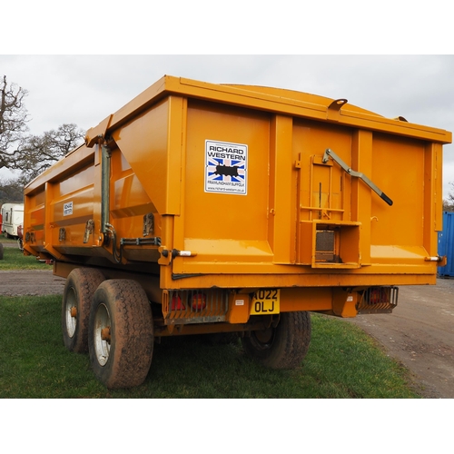 1670 - Richard Western RC14 trailer with hydraulic tail gate and roll over sheet