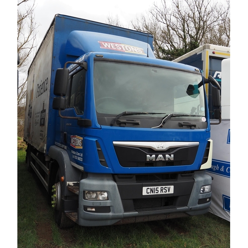 1677 - MAN TGM18 250  4 wheel tautliner lorry. 2015. MOT 31/08/25. service history, mileage 771649kms. Runs... 