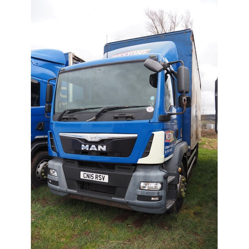 1677 - MAN TGM18 250  4 wheel tautliner lorry. 2015. MOT 31/08/25. service history, mileage 771649kms. Runs... 