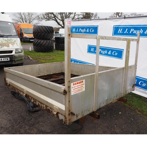 1733 - Ford Transit alloy tipping truck body with 12V tipping gear, good working order