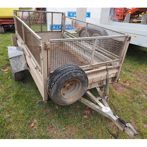 1763 - CLH 7.5ft quad trailer with mesh sides, jockey wheel and spare wheel