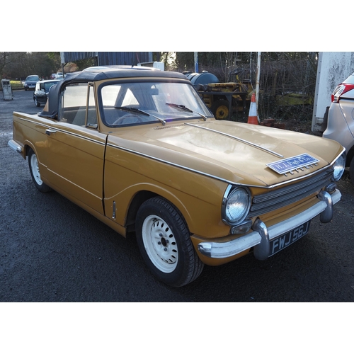 Triumph 13/60 Herald convertible. 1971. 
Runs and drives. Reg. FWJ 565. V5