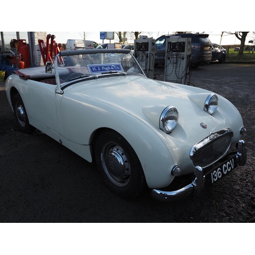 Austin Healey Sprite convertible. 
Converted to 1275cc engine. Upgraded brakes. Reg. 136 CCV. V5