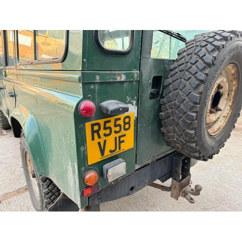 207 - Land Rover long wheel base Defender. Showing 60,848 miles. Reg. R558 VJF. V5 and key in office