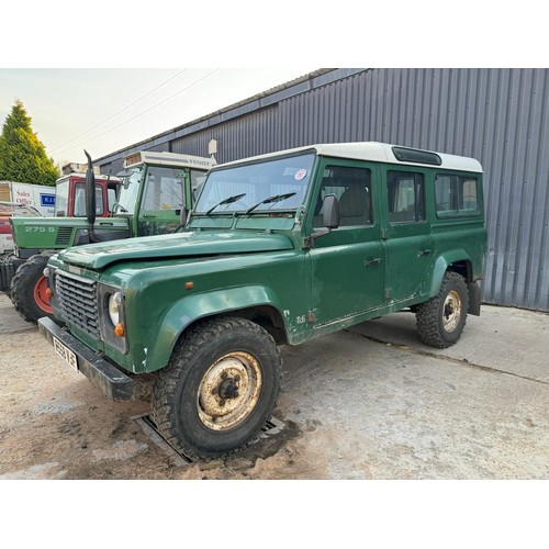 207 - Land Rover long wheel base Defender. Showing 60,848 miles. Reg. R558 VJF. V5 and key in office