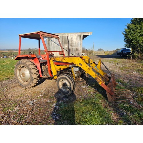 Massey Ferguson 135 tractor. c/w cab and MIL Master power loader. Fork ...