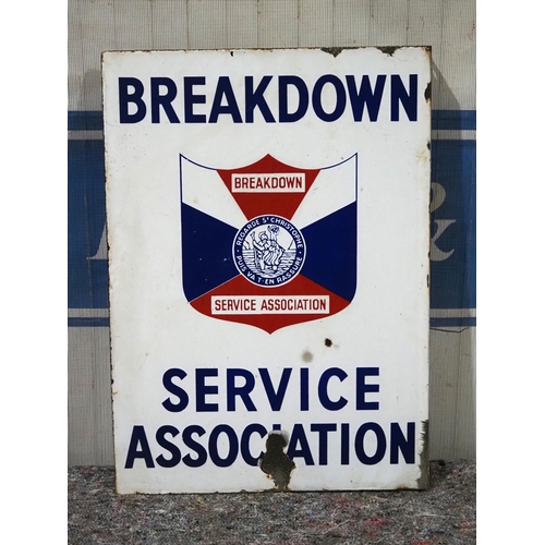 Post mounted double sided enamel sign - Breakdown service association ...