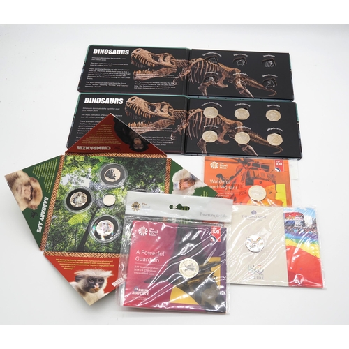 Dinosaur fifty pence coin collection, Primates coin collection and ...